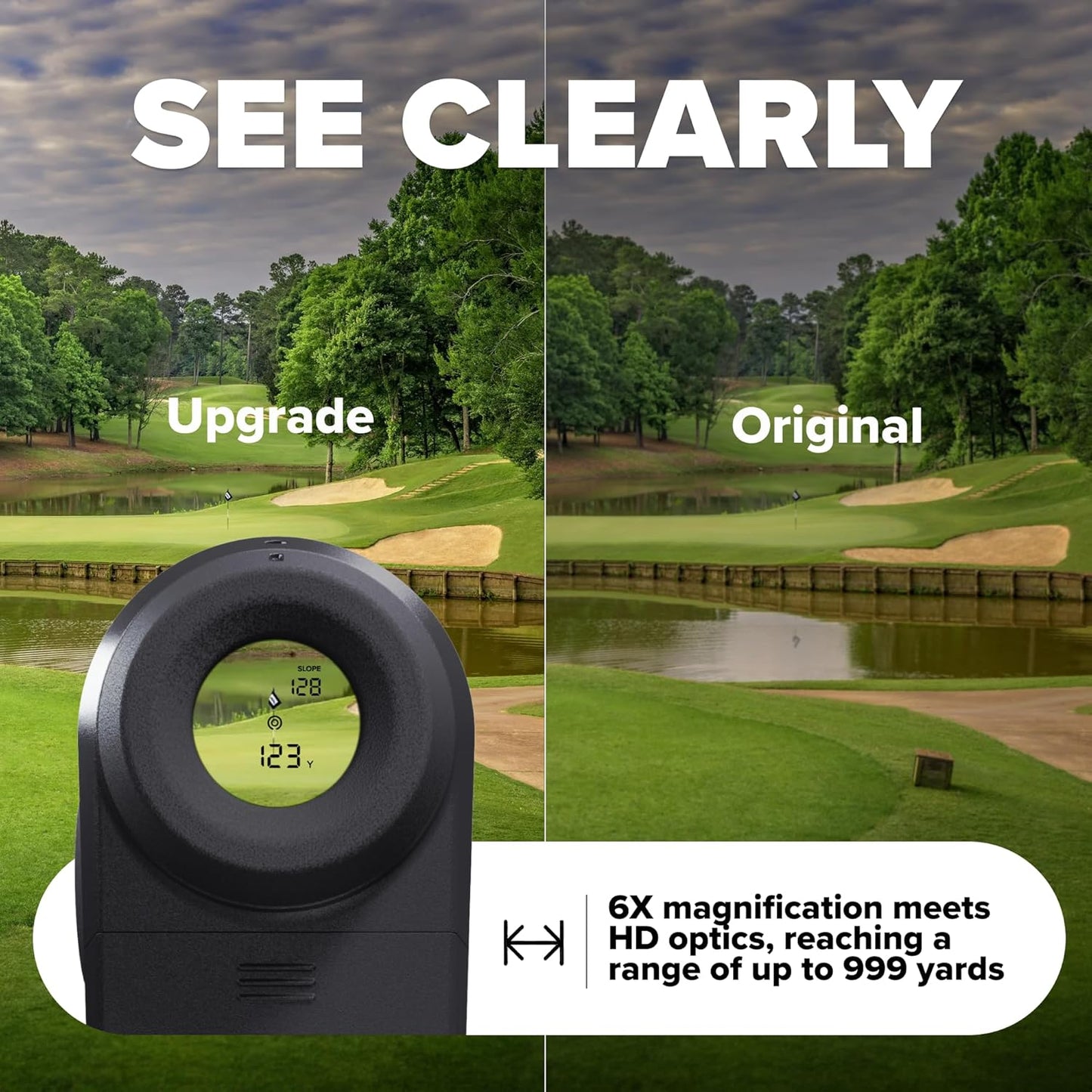 NX9 Golf Rangefinder with Slope Switch – 900 Yards Laser Range Finder, Flag Lock Vibration, 6X Magnification, Magnetic Cart Mount, Tournament Legal